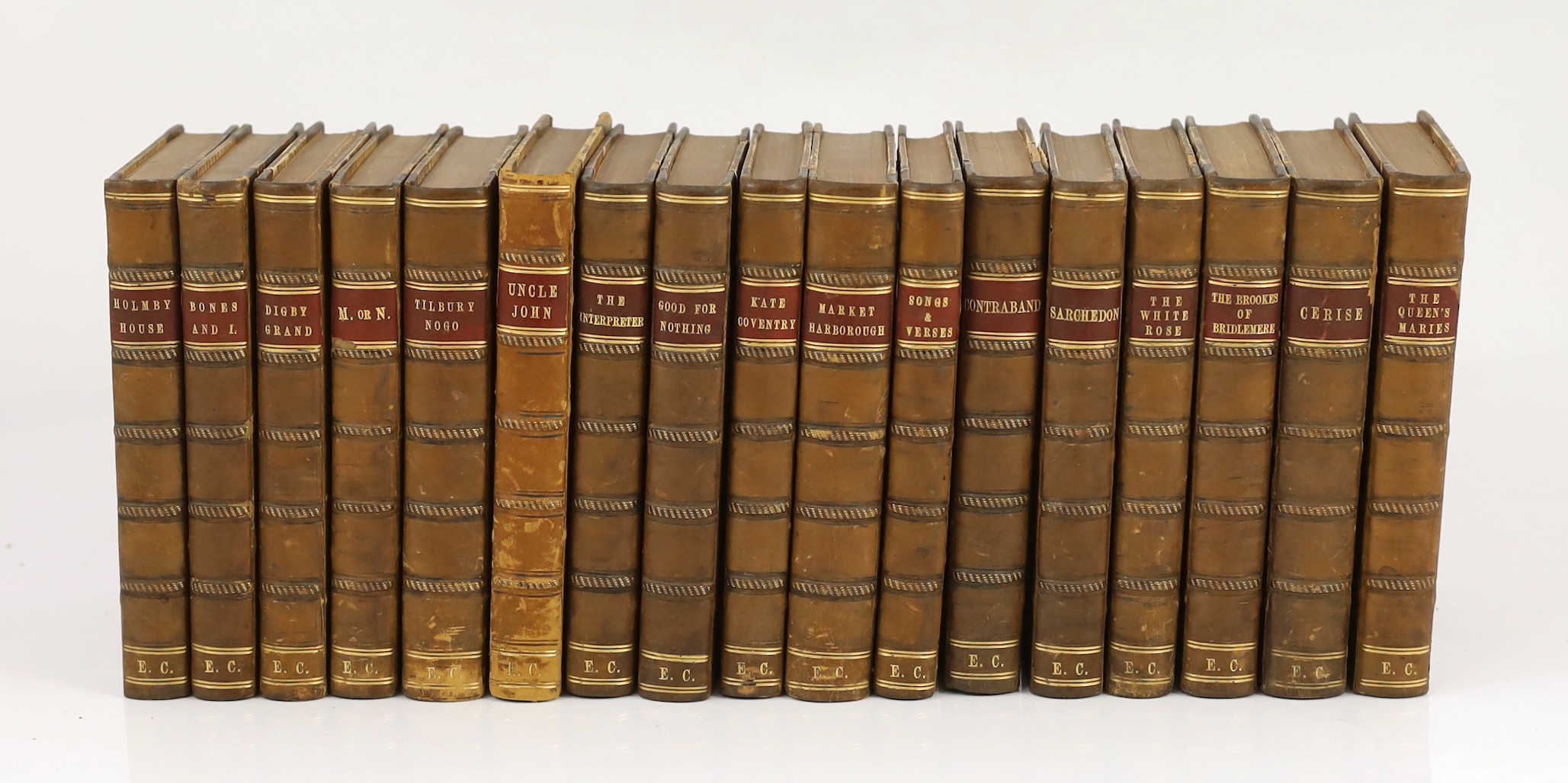 Whyte, Melville, G.J. - (Collected Novels), 17 vols. contemp. half calf and marbled boards, gilt-decorated and panelled spines with maroon labels, cr.8vo. (ca.1900)